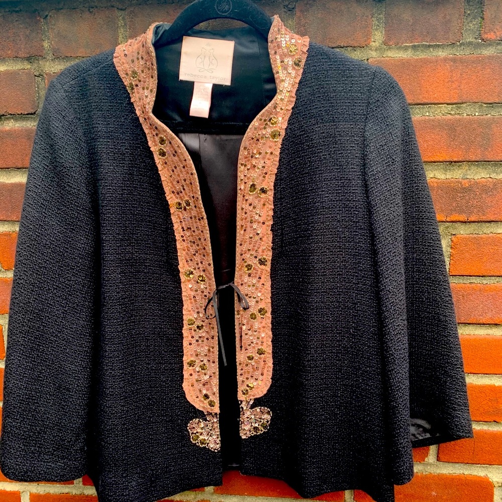 Beaded lapel jacket